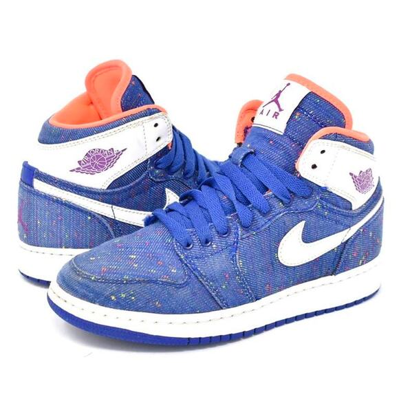 2016 Jordan 1 Mid “Speckled Denim” - Picture 1 of 4
